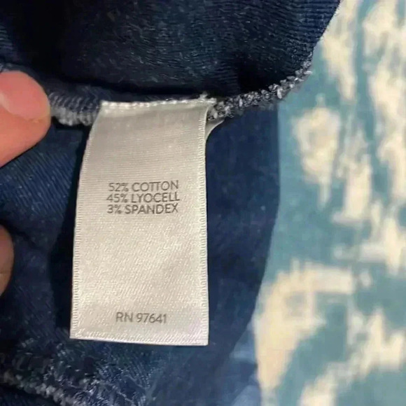 J Jill cyanotype plant pattern denim blazer one button large - Picture 6 of 7